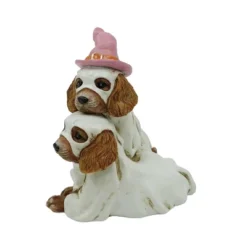 Transpac Resin Ghost Dressed Dogs Figurines Halloween Decor Multicolor Tabletop Gifts Fun Unique Indoor Decorations