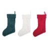 Transpac Fabric Traditional Knit Stocking Set Of 3 Christmas Home Decorations Holiday Stockings Polyester