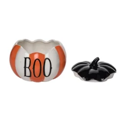 Transpac Ceramic Striped Pumpkin Cookie Jar Decorative Object For Halloween Home Decor Multicolored Dolomite Tabletop Gift -Transpac GUEST 6c39ba98 c16d 4fba 9dca c440c06adb17