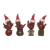 Transpac Set Of 4 Cute Sitting Cardinal Home Decorations With Hat Resin Christmas Decor