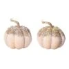 Transpac Plush Champagne Bejeweled Pumpkin Set Of 2 - Fall Decorative Objects For Home Decor And Seasonal Styling
