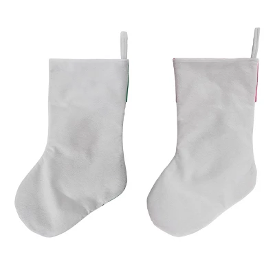 Transpac Fabric Gnaughty Gnome Stocking Set Of 2 Christmas Home Decorations Holiday Stockings Polyester 1 Transpac Fabric Gnaughty Gnome Stocking Set Of 2 Christmas Home Decorations Holiday Stockings Polyester