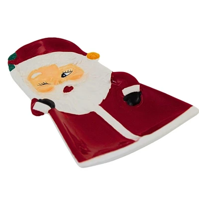 Transpac 8.0 Inch Character Tidbit Plate Christmas Seasonal Tabletop , Vintage Style Santa Snowman (1PC) 2 Transpac 8.0 Inch Character Tidbit Plate Christmas Seasonal Tabletop , Vintage Style Santa Snowman (1PC) - Image 2