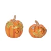 Transpac Dolomite 3.25 In Orange Harvest Pumpkin Salt And Pepper Shakers Set Of 2 For Fall Decor
