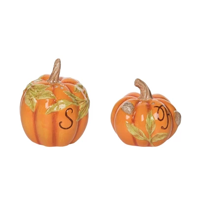 Transpac Dolomite 3.25 In Orange Harvest Pumpkin Salt And Pepper Shakers Set Of 2 For Fall Decor 1 Transpac Dolomite 3.25 In Orange Harvest Pumpkin Salt And Pepper Shakers Set Of 2 For Fall Decor
