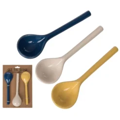 Transpac Ceramic Citrus Indigo Spoons Set Of 3 Home Decorations Spring