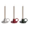 Transpac Dolomite Candle Holder Set Of 3 Multicolor Ceramic Taper Holders For Christmas Tabletop Or Mantel Decoration