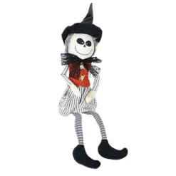 Halloween 23.0 Inch Skeleton Shelf Sitter. Halloween Figurine , Halloween Decor Stitched Mouth Black Hat (1PC) -Transpac GUEST 7d3fa50b 4309 4a36 8de9 979ab7ca458f
