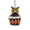 Holiday Ornament 3.25 In Halloween Cupcake Halloween Tree Ornament , Halloween Decor Pumpkin Owl Black Cat (3PC)