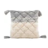 Transpac Cotton 16 In. Gray Everyday Pillow With Tassels