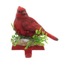 Christmas 4.75 In Winter Cardinal Stocking Holder Stocking Holder , Red Bird Christmas Nest (1PC) -Transpac GUEST 88ae6617 c394 4d83 9bf6 89ef72bf25aa