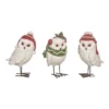 Transpac Winter Owl Figurine Set Of 3 Resin Christmas Home Decorations For Festive Decor