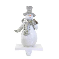 Christmas 6.25 In Snowman W/Scarf Stocking Holder Stocking Holder , Silver Hat Scarf (1PC) -Transpac GUEST 89d08399 2fd4 4545 bfc4 8303f2d3878b