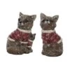 Transpac Bundled Up Woodland Fox Figurine Set Of 2 Christmas Home Decorations Resin Decorative Objects