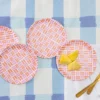 Transpac Melamine Plaid App Plates Set Of 4 Home Decorations Spring
