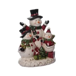 Transpac Dolomite Light Up Jolly Snowmen Décor - Festive Christmas Decorative Objects For Holiday Cheer -Transpac GUEST 90f7f6b4 317f 4f0a b095 496b3a1221ce