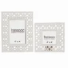 Transpac Wood 9" White Spring Die-Cut Patterned Frame Set Of 2