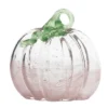 Transpac Glass 8.25 In. White Harvest Flat Pumpkin Decor