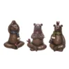 Transpac Small Resin Small Yoga Bear Figurine Set Of 3 Christmas Home Decorations