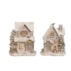 Transpac Light Up Holiday Cabin Decor Set Of 2 Christmas Resin Home Decorations For Festive Cheer