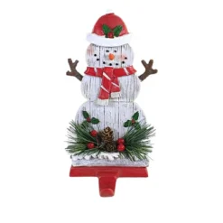 Christmas 7.5 Inch Snowman Plank Stocking Holder Stocking Holder , Slats Wood-Look Planks (1PC) -Transpac GUEST 98f71fa6 5bad 4318 b369 928811b92cca