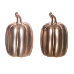 Transpac Harvest Gold Metallic Pumpkin Dolomite Salt And Pepper Shakers Collectables Gold 3.75 In. Set Of 2 -Transpac GUEST 9f93dacd 03a9 491f 9ea6 dc956e7c5b3a