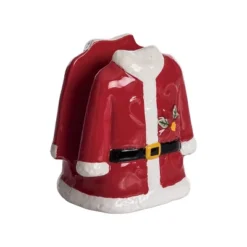 Transpac Ceramic Santa Coat Napkin Holder Christmas Tabletop Decor Multicolor Kitchen Holder Unique Holiday Dining Gift