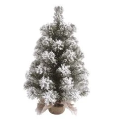Transpac Artificial 18 In. Multicolor Christmas Snow Colorado Tree With Bagged Stand