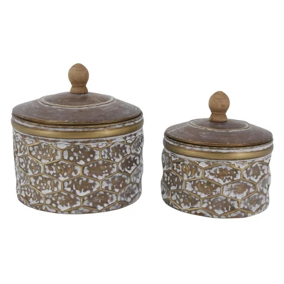 Transpac Metal Honeycomb Lidded Container Set Of 2 Decorative Home Accents For Spring And Seasonal Decor 1 Transpac Metal Honeycomb Lidded Container Set Of 2 Decorative Home Accents For Spring And Seasonal Decor