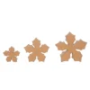 Transpac Set Of 3 Natural Wood Snowflake Decor - Resin Christmas Decorative Objects For Holiday Home Decor