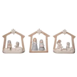 Transpac Ceramic Nativity Decor Set Of 3 Christmas Home Decorations Porcelain Decorative Objects For Holiday Cheer