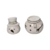 Transpac Dolomite Stacked Snowman Salt And Pepper Shaker Set Ceramic Christmas Decor For Holiday Dining And Gift Giving