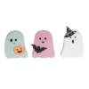 Transpac MDF Glitter Ghost Set Of 3 Decorative Sculptures For Halloween Indoor Use Multicolor Tabletop Decor