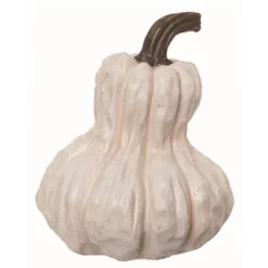 Transpac Resin White Harvest Tall Pastel Pumpkin Decor