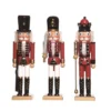 Transpac Wood Regal Nutcracker Set Of 3 Christmas Home Decorations For Festive Decor And Holiday Cheer