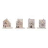 Transpac Light Up Resin Nordic Cabin Figurine Set Of 4 Christmas Home Decorations For Festive Decor