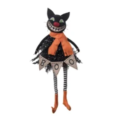 Transpac Vintage Cat Halloween Tree Figurines Foam Black Tabletop Decor Indoor Use Unique Holiday Decoration Gift