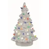 Transpac Ceramic Light Up White Nostalgic Tree Set Of 2 Christmas Home Decorations For Festive Decor