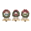 Transpac Set Of 3 Resin Snowman Stocking Holders Christmas Home Decorations For Holiday Cheer