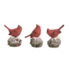 Transpac Snowy Sentiment Cardinal Figurine Set Of 3 Christmas Home Decorations Resin Decorative Objects