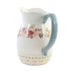 5.0 Inch Cottage Floral Pitcher Roses Flowers Beverage Pitchers