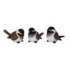 Transpac Set Of 3 Resin Snowy Bird Figurines - Charming Christmas Decorative Objects For Holiday Home Decor