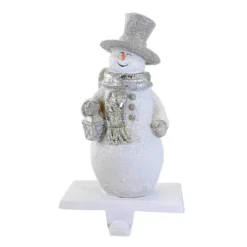 Christmas 6.25 In Snowman W/Scarf Stocking Holder Stocking Holder , Silver Hat Scarf (1PC) -Transpac GUEST b9d4f4e9 4e5f 4c79 bff5 d17e53a65af9