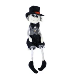 Halloween 23.0 Inch Skeleton Shelf Sitter. Halloween Figurine , Halloween Decor Stitched Mouth Black Hat (1PC) -Transpac GUEST c12ea025 110b 4d2a b68d ccfa5b4fb68d