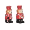 Transpac Dolomite Multicolor Christmas Bear Nutcracker Salt And Pepper Shaker Set Of 2 For Holiday Decor