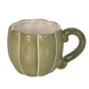 Transpac 12.8oz Ceramic Pumpkin Mug Fall Harvest Drinkware Green Indoor Tabletop Gift Dishwasher Microwave Safe