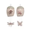 Transpac Dolomite Floral Wind Chime Set Of 2 Beige Bells Outdoor Decor For Garden And Patio