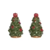 Transpac Dolomite Bow Trees Salt And Pepper Shaker Set Ceramic Christmas Decor For Festive Gatherings Gift Hostess