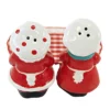 Transpac 4.0 Inch North Pole Salt And Pepper Shakers , Christmas Mr. Mrs. Claus (3PC)