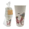 Transpac Melamine Bicycle Tumblers Set Of 4 Colorful Drinkware For Spring Home Decorations